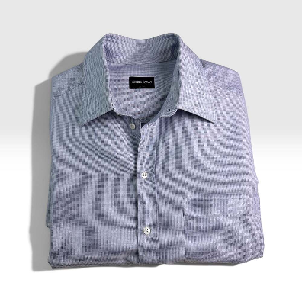 90s Giorgio Armani Archive Microcheck Button Up Shirt L
